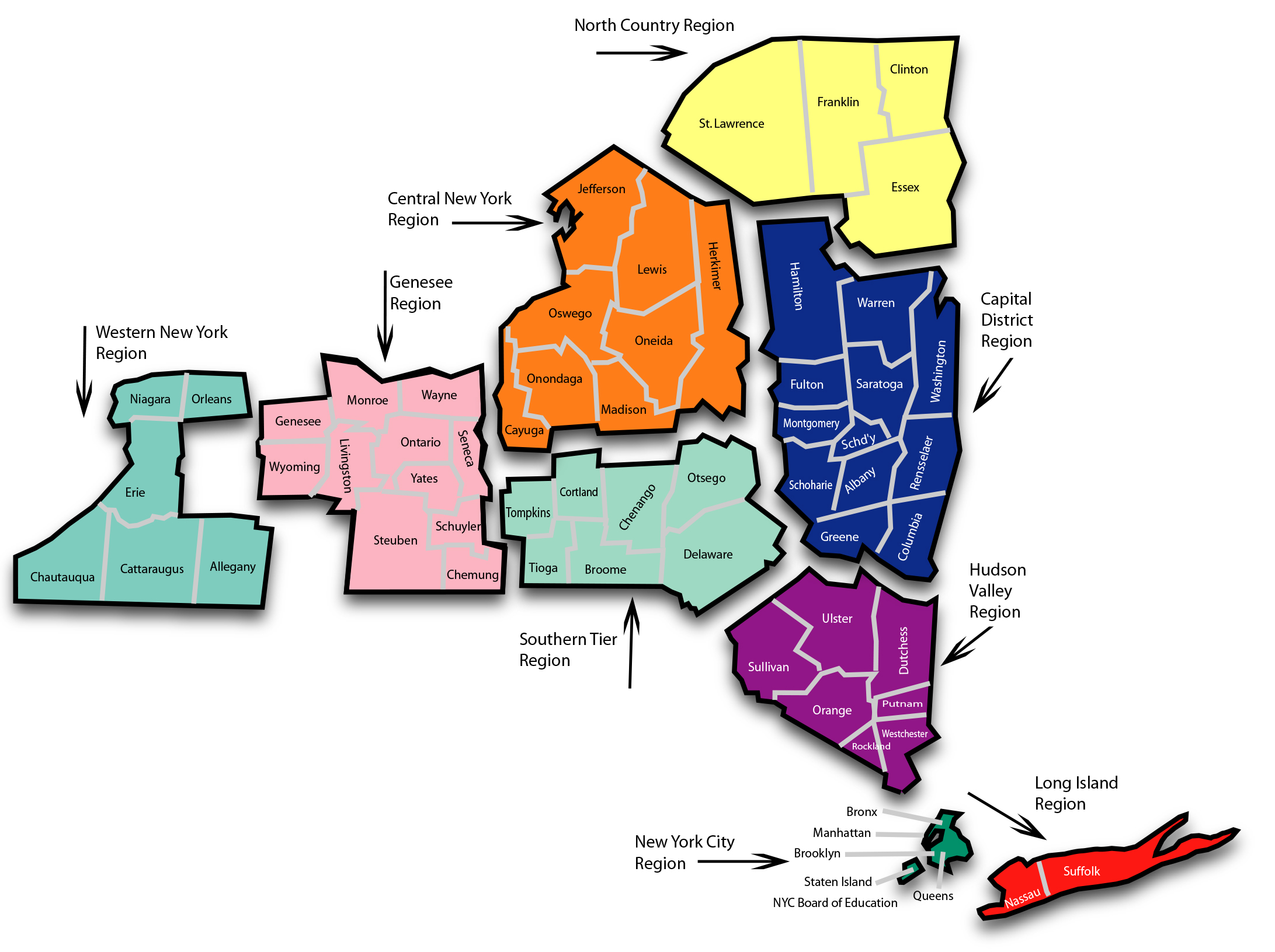 Map of NY Regions